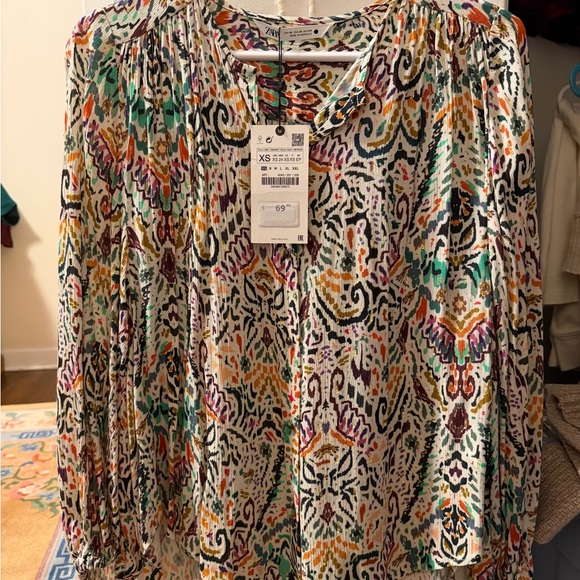 Zara Multicolor Patterned Blouse - Picture 2 of 2
